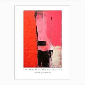 Pink And Black Abstract Painting 2 Exhibition Poster Art Print