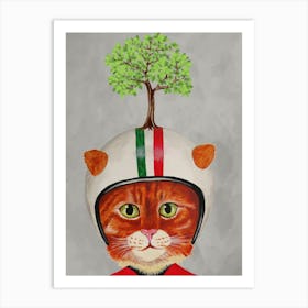 Cat With Tree Art Print