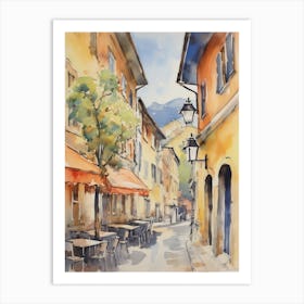 Brescia, Italy Watercolour Streets 3 Art Print