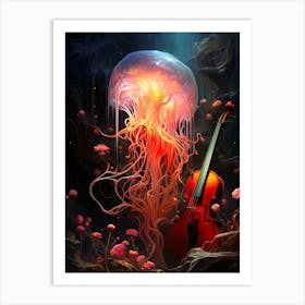 Jellyfish And Violin Art Print