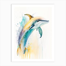 Common Dolphin Storybook Watercolour  (3) Art Print