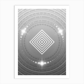Geometric Glyph in White and Silver with Sparkle Array n.0126 Art Print