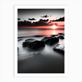 Sunset Rocks Art Print