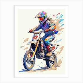 Motocross Rider Art Print