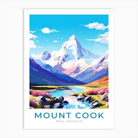 New Zealand Mount Cook Travel Art Print