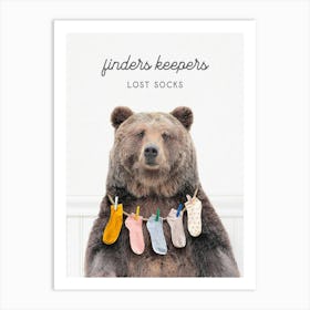 Bear Finders Keepers Laundry Animal Art Print