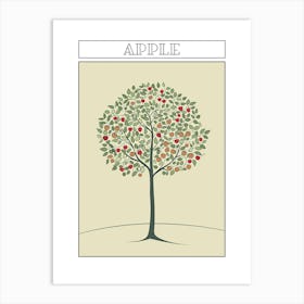 Apple Tree Minimalistic Drawing 1 Poster Art Print