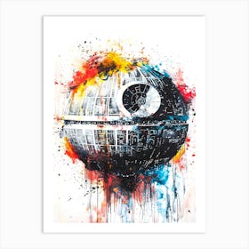 Death Star From Star Wars Watercolor Art Print