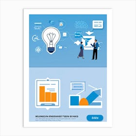 Business Decision Making Process Represented As Minimalistic Icons Split Screens Showing A Thought (4) Art Print