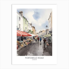 Portobello Road 4 Watercolour Travel Poster Art Print