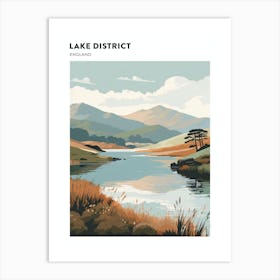 Lake District National Park England 3 Hiking Trail Landscape Poster Art Print