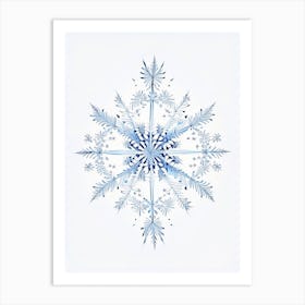 Symmetry, Snowflakes, Pencil Illustration 4 Art Print