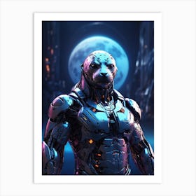 Seal In Cyborg Body #1 Art Print