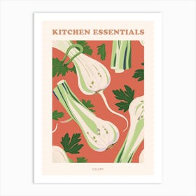 Celery Pattern Illustration Poster 2 Art Print