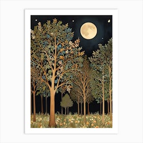 William Morris Moonlight In The Forest 52 Art Print