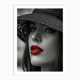 Woman In A Hat 3 Art Print