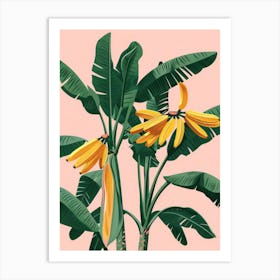 Bananas And Flowers Art Print