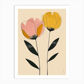 Rotterdam Flower Market Boho Minimalist Style Art Print