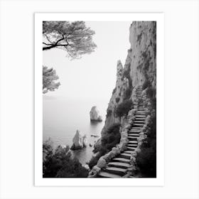 Capri, Italy, Black And White Photography 1 Art Print