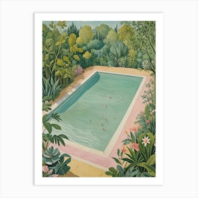 Swimming Pool In A Tropical Garden Art Print