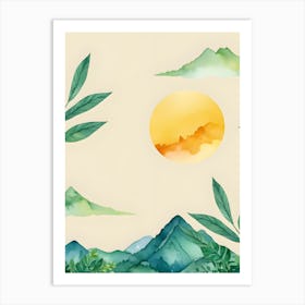 Watercolor Landscape Painting 5 Art Print