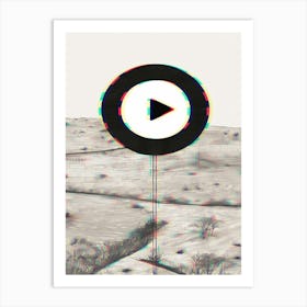 Video Art Play Button Art Print