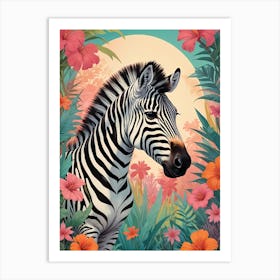 Zebra In The Jungle Art Print