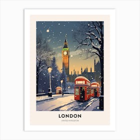 Winter Night  Travel Poster London United Kingdom 7 Art Print