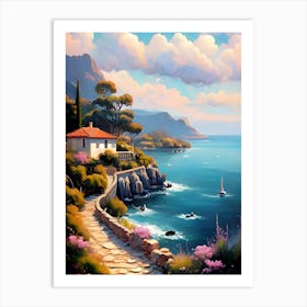 Of A House By The Sea Art Print