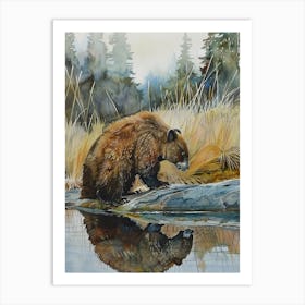 Beaver Pastel Watercolour 4 Poster