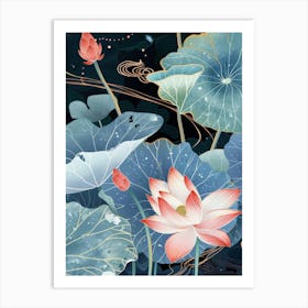 Lotus Flower Background Art Print