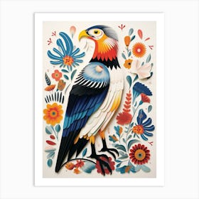 Scandinavian Bird Illustration Crested Caracara 2 Art Print