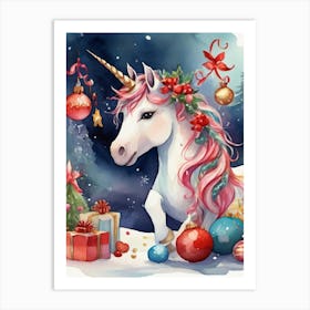 Christmas Annabelle Unicorn Art Print