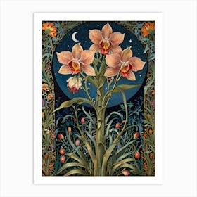 Orchids At Night Art Print