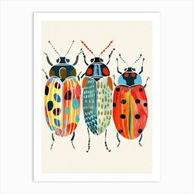 Colourful Insect Illustration Ladybug 26 Art Print