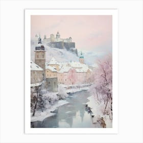 Dreamy Winter Painting Salzburg Austria 1 Art Print