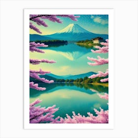 Mt Fuji Cherry Blossoms Mount Fuji Japan 1 Art Print