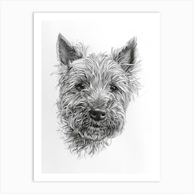 Terrier Dog Line Sketch 1 Art Print