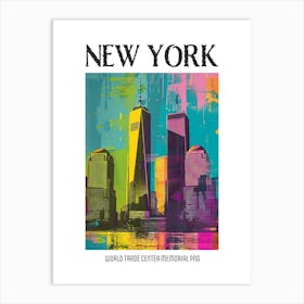 World Trade Center Memorial New York Colourful Silkscreen Illustration 3png Poster Art Print