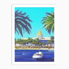 West Palm Beach, City Us  Pointillism Art Print