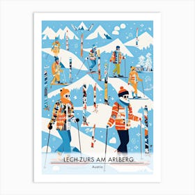 Lech Zurs Am Arlberg   Austria, Ski Resort Poster Illustration 1 Art Print