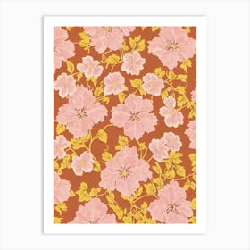 Wisteria Floral Print Retro Pattern 2 Flower Art Print