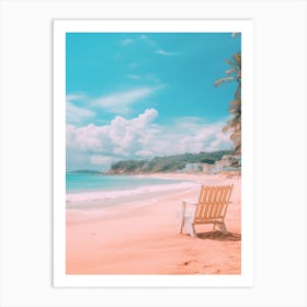 Karon Beach Phuket Thailand Turquoise And Pink Tones 1 Art Print