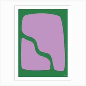 Floating Entity Lilac And Green Contemporary Abstract Colourful Art Print