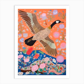 Maximalist Bird Painting Canada Goose 2 Art Print