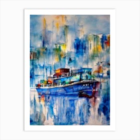 Port Of Kolkata India Abstract Block harbour Art Print