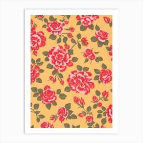 Rose Floral Print Warm Tones 1 Flower Art Print