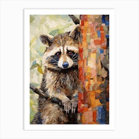 A Tree Hanging Raccoon In The Style Of Jasper Johns 4 Art Print