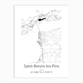 Saint Brevin Les Pins,France Minimalist Map Art Print