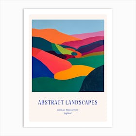 Colourful Abstract Dartmoor National Park England 2 Poster Blue Art Print